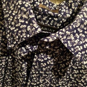 Ariat Navy and White Floral Shirt